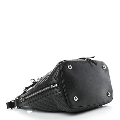 Saint Laurent Calfskin Matelasse Chevron Medium Emmanuelle Bucket Bag Black 3 of 4