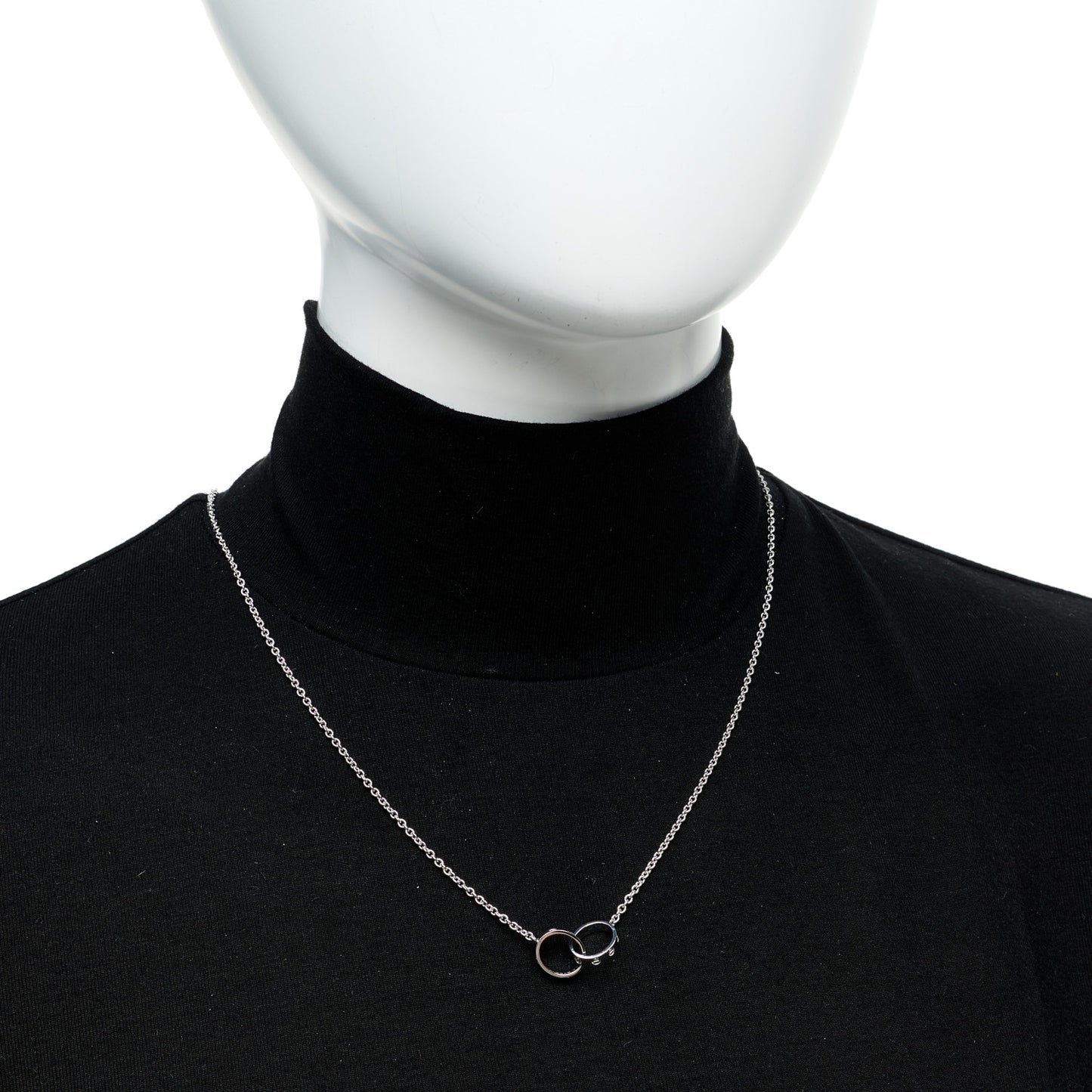 18K White Gold Interlocking LOVE Necklace