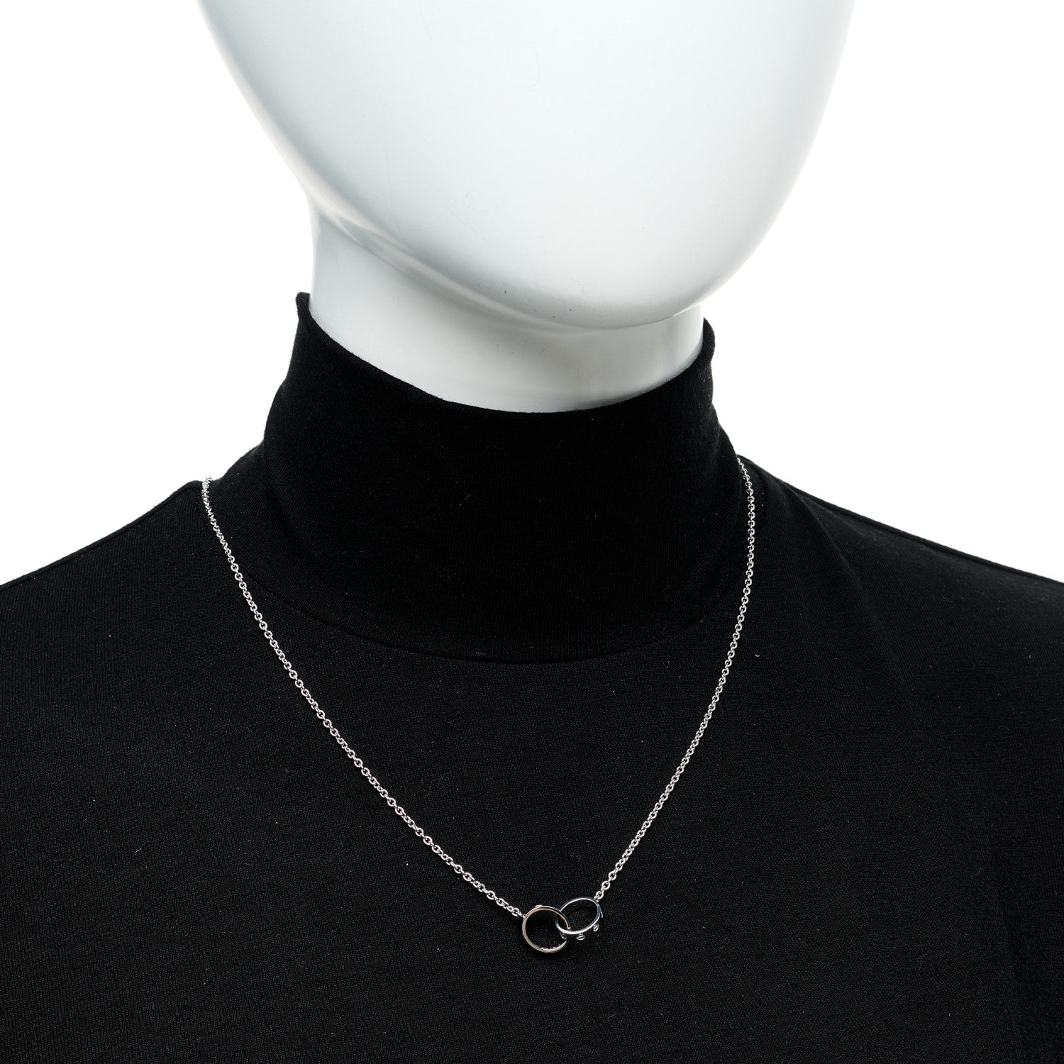 Cartier 18K White Gold Interlocking LOVE Necklace 2 of 7
