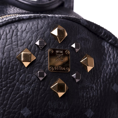 MCM Visetos Medium Studded Dual Stark Backpack Black 8 of 9