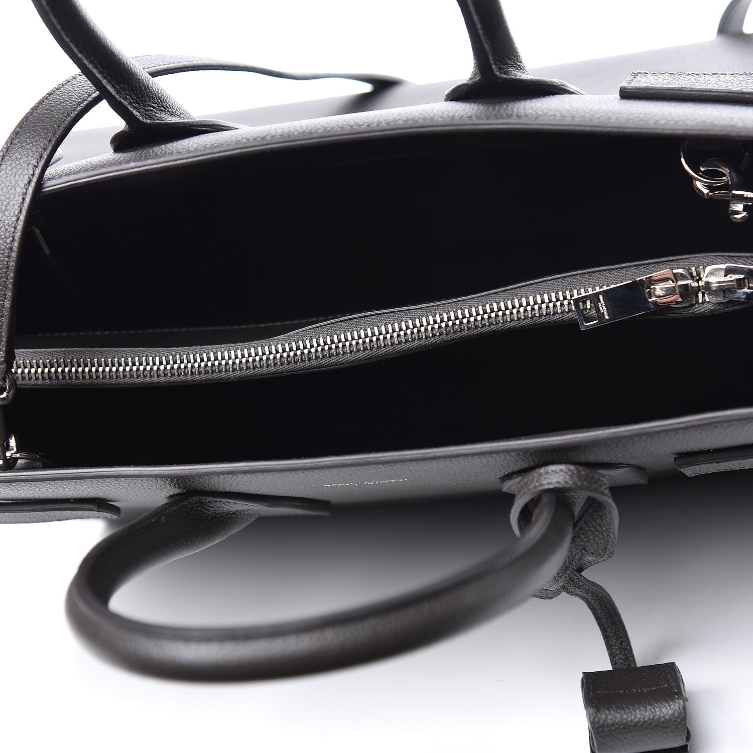 Saint Laurent Grained Calfskin Small Sac De Jour Coal 5 of 9