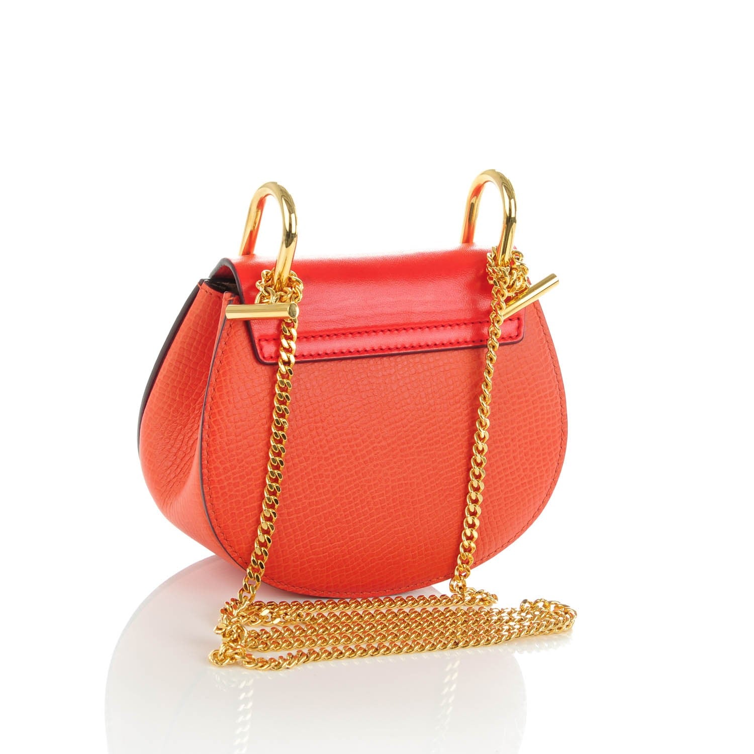 Chloe Grained Lambskin Mini Drew Shoulder Bag Plaid Red 3 of 6