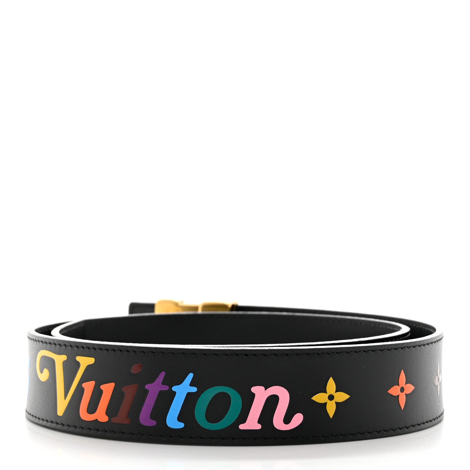 Louis Vuitton Calfskin 35mm LV New Wave Belt 80 32 Black 2 of 4