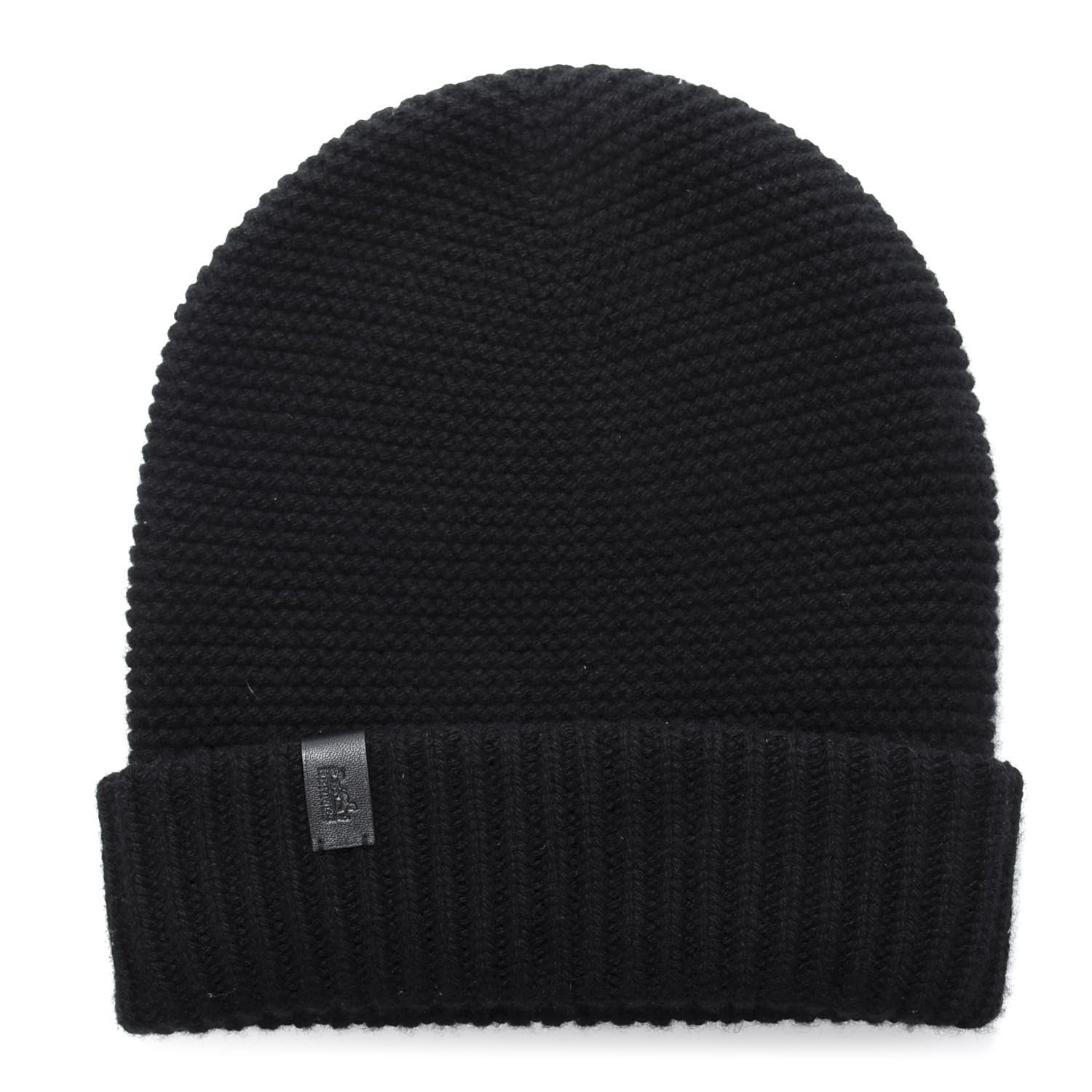 Hermes Cashmere Knit Boston Beanie Hat M Black 1 of 5
