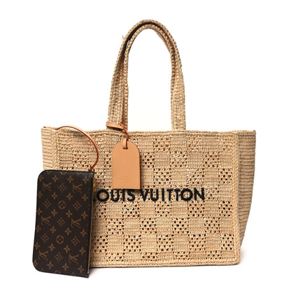 Louis Vuitton Raffia Summer Shopper Tote MM 3 of 11