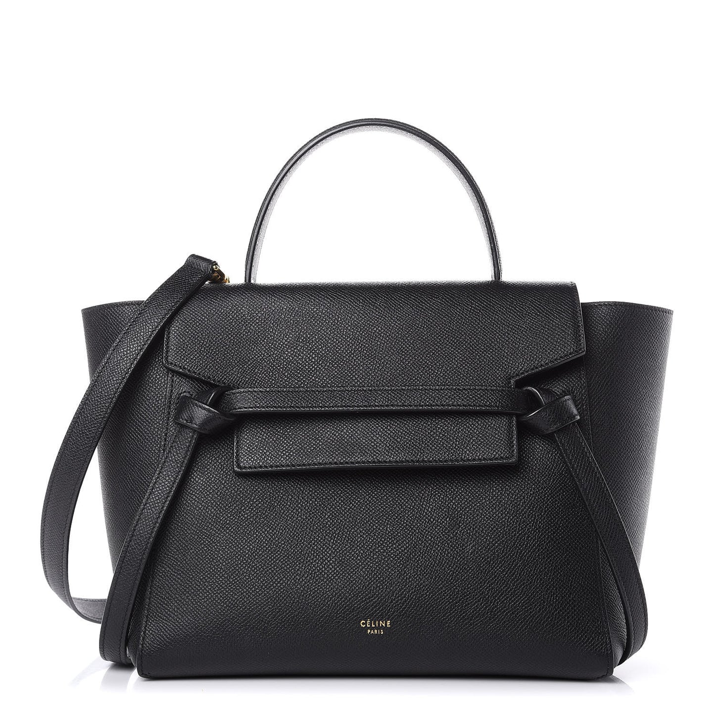 Grained Calfskin Micro Belt Bag Black