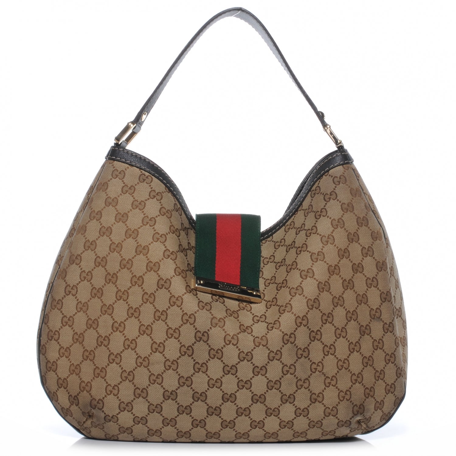 Gucci Monogram New Ladies Web Large Hobo Ebony 1 of 9