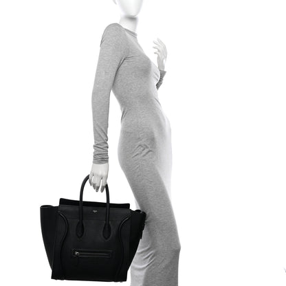 Celine Drummed Calfskin Mini Luggage Black 2 of 14