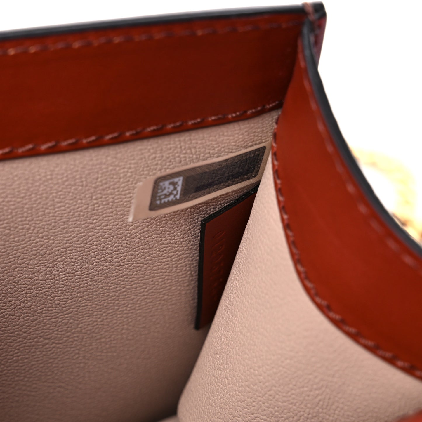 Shiny Goatskin Calfskin Mini Aby Chain Shoulder Bag Sepia Brown