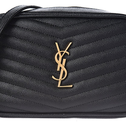 Saint Laurent Grain De Poudre Matelasse Monogram Mini Lou Camera Bag Black 12 of 13