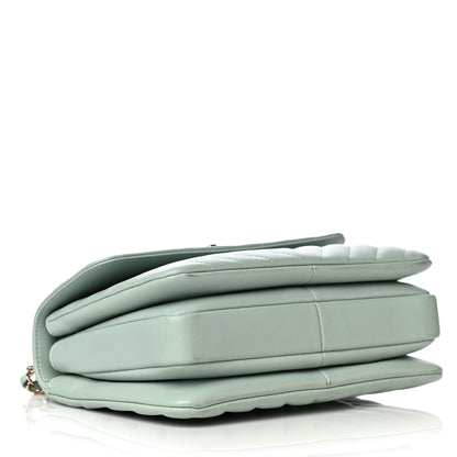 Chanel Lambskin Chevron Quilted Small Trendy CC Dual Handle Flap Bag Light Green 15 of 19