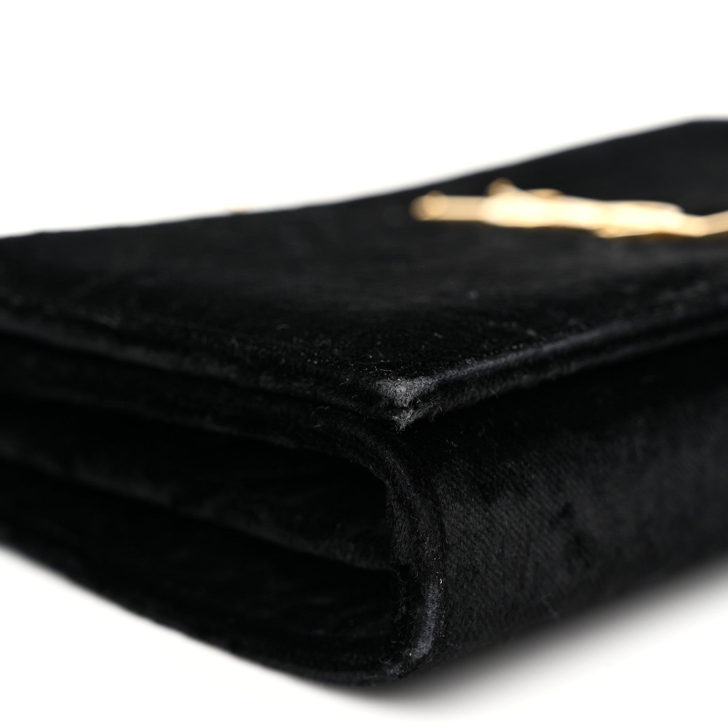 Saint Laurent Velvet Monogram Chain Wallet Black 10 of 11