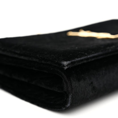 Saint Laurent Velvet Monogram Chain Wallet Black 10 of 11