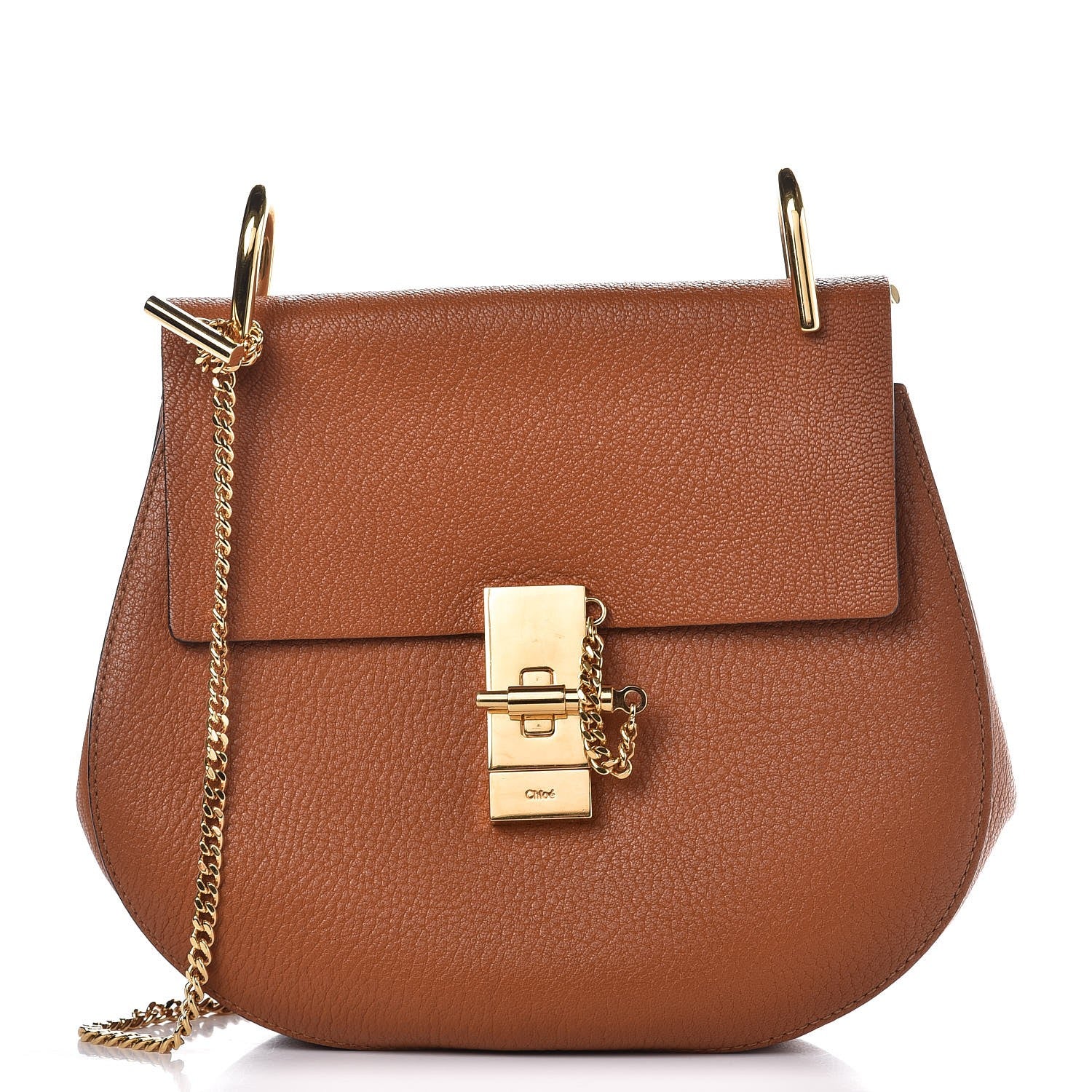 Chloe Grained Lambskin Drew Shoulder Bag Caramel 1 of 7