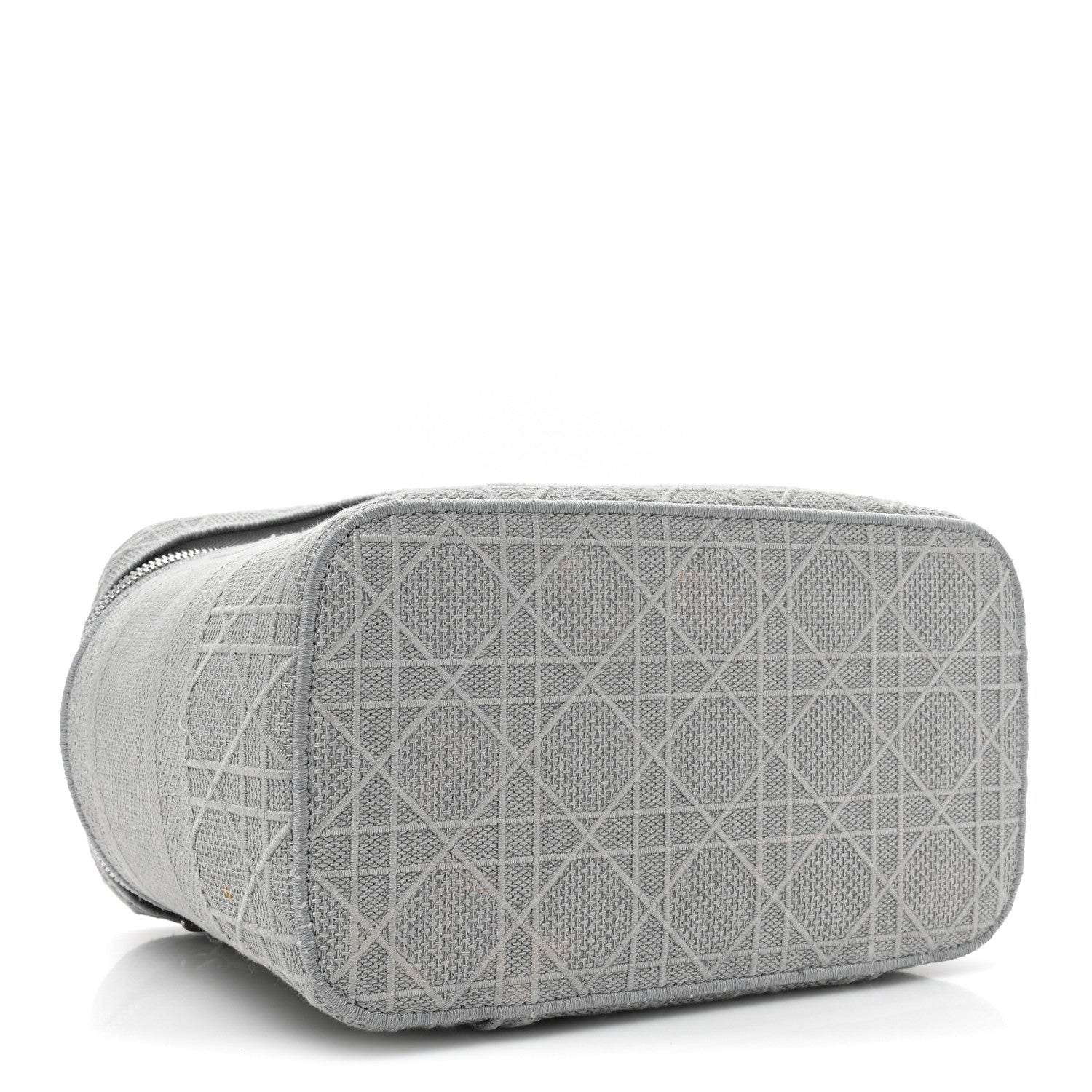 Christian Dior Canvas Embroidered Cannage Diortravel Vanity Case Grey 3 of 11