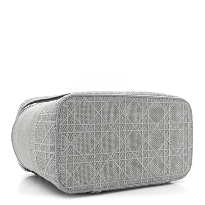 Christian Dior Canvas Embroidered Cannage Diortravel Vanity Case Grey 3 of 11