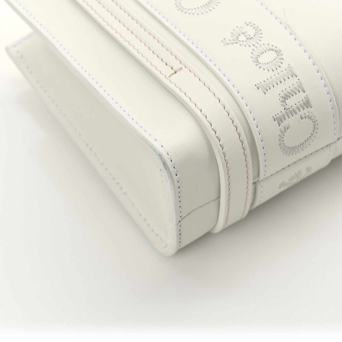 Calfskin Mini Woody Ribbon Tote White