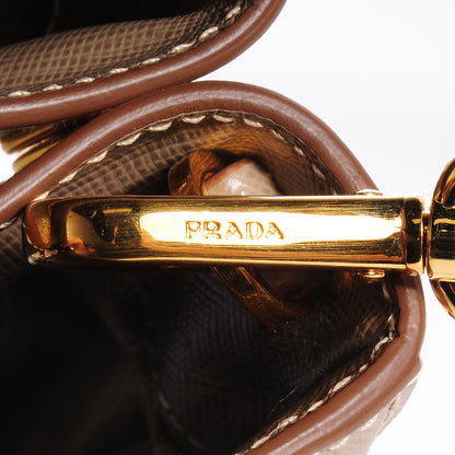Prada Saffiano Lux Bi-Color Tote Visone Talco 9 of 11