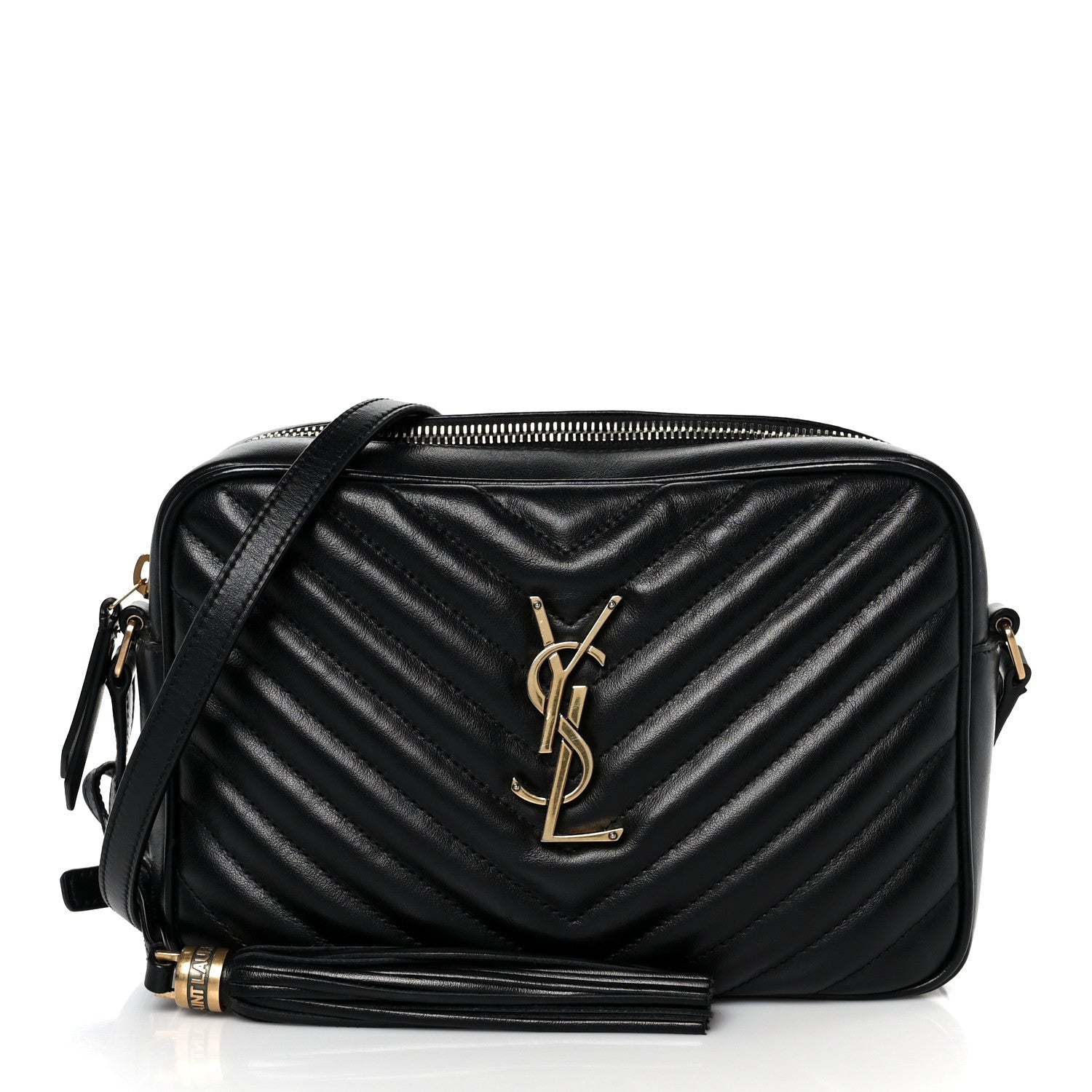 Saint Laurent Calfskin Matelasse Monogram Lou Camera Bag Black 1 of 10