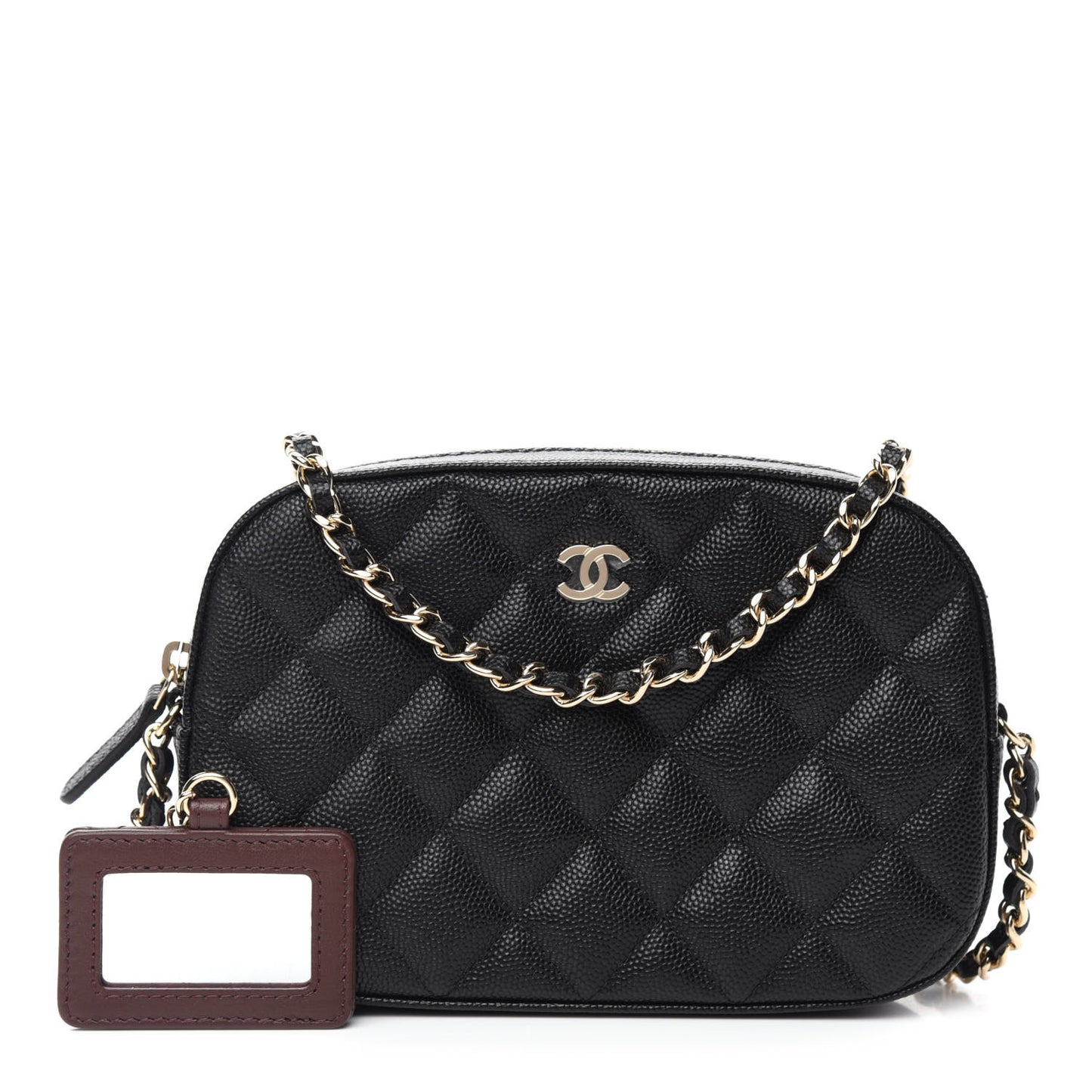 Caviar Quilted Vanity With Chain Black