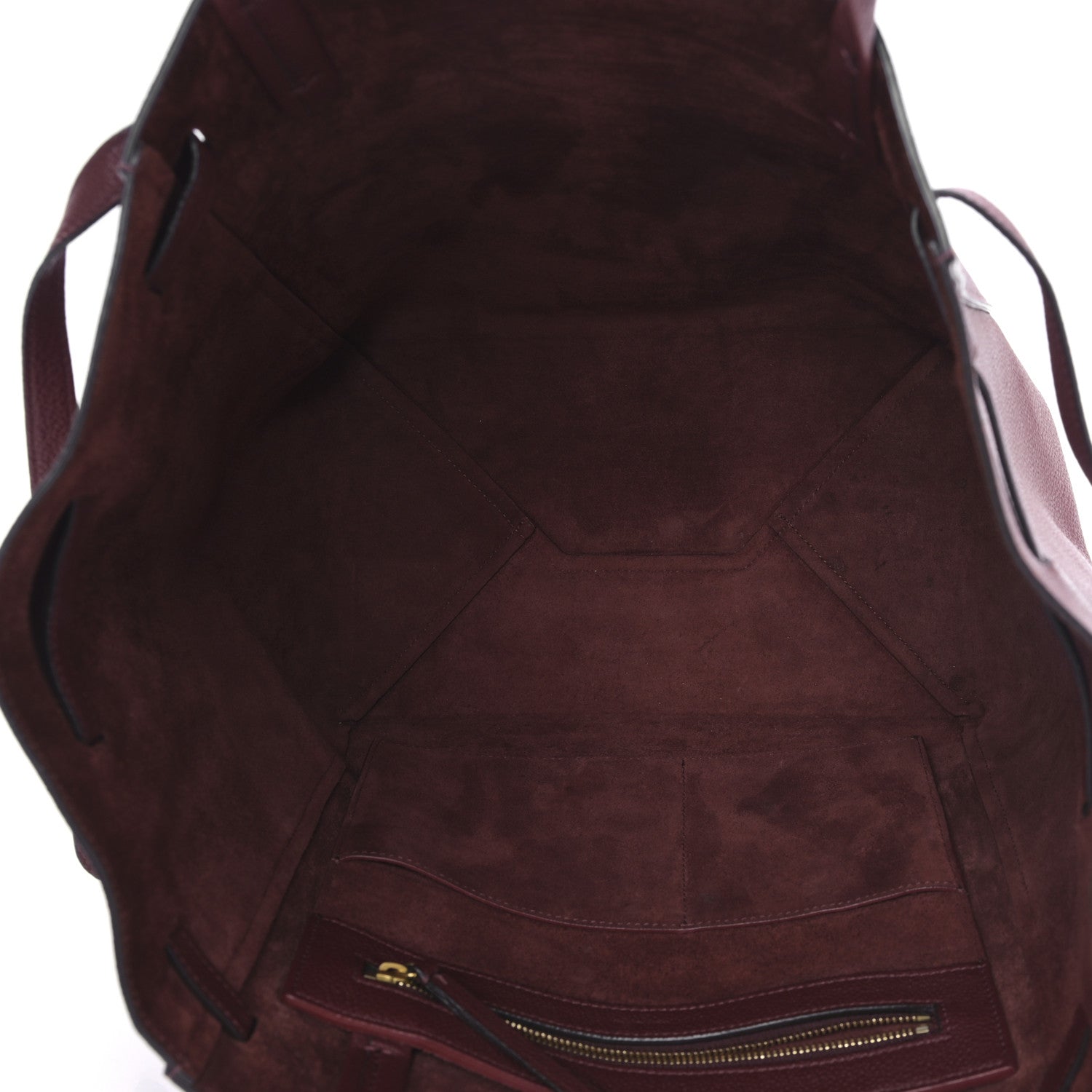 Celine Soft Grained Calfskin Small Belt Cabas Phantom Burgundy 5 of 10