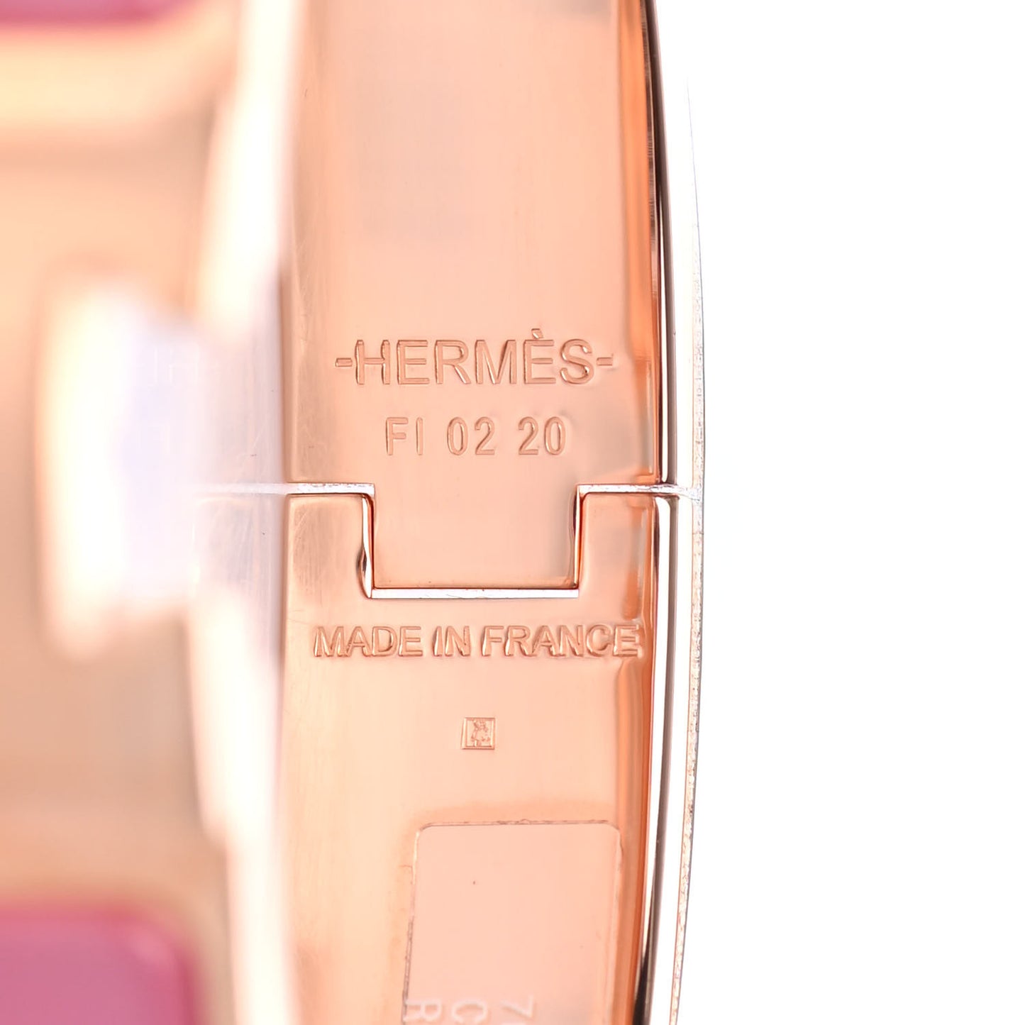 Enamel Narrow Clic Clac H Bracelet PM Rose Patch