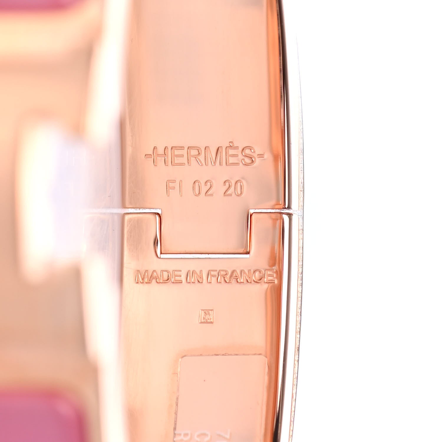 Hermes Enamel Narrow Clic Clac H Bracelet PM Rose Patch 4 of 4