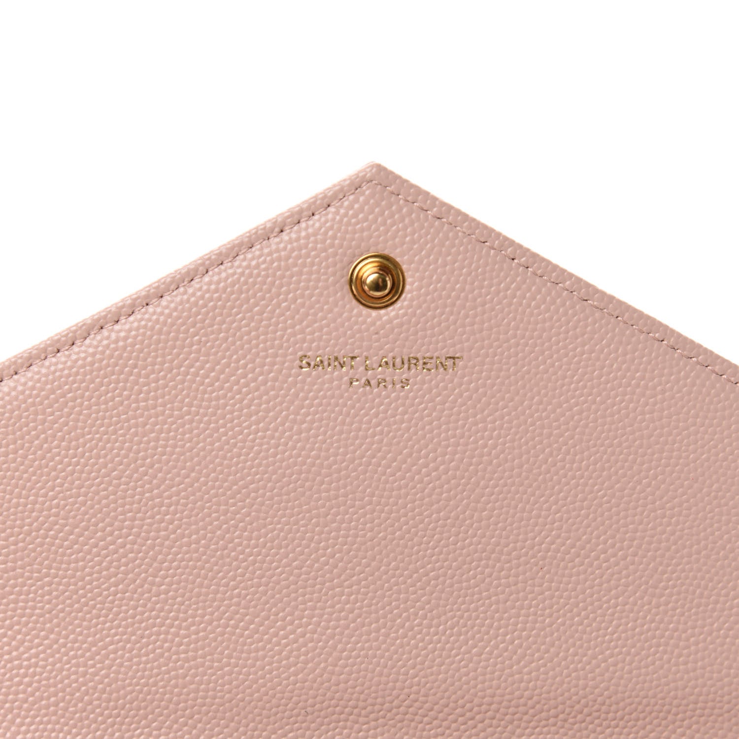 Saint Laurent Grain De Poudre Matelasse Chevron Monogram Chain Wallet Pale Blush 8 of 12