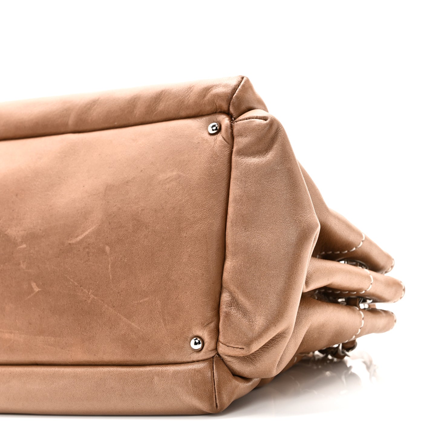 Lambskin Lax Accordion Hobo Brown