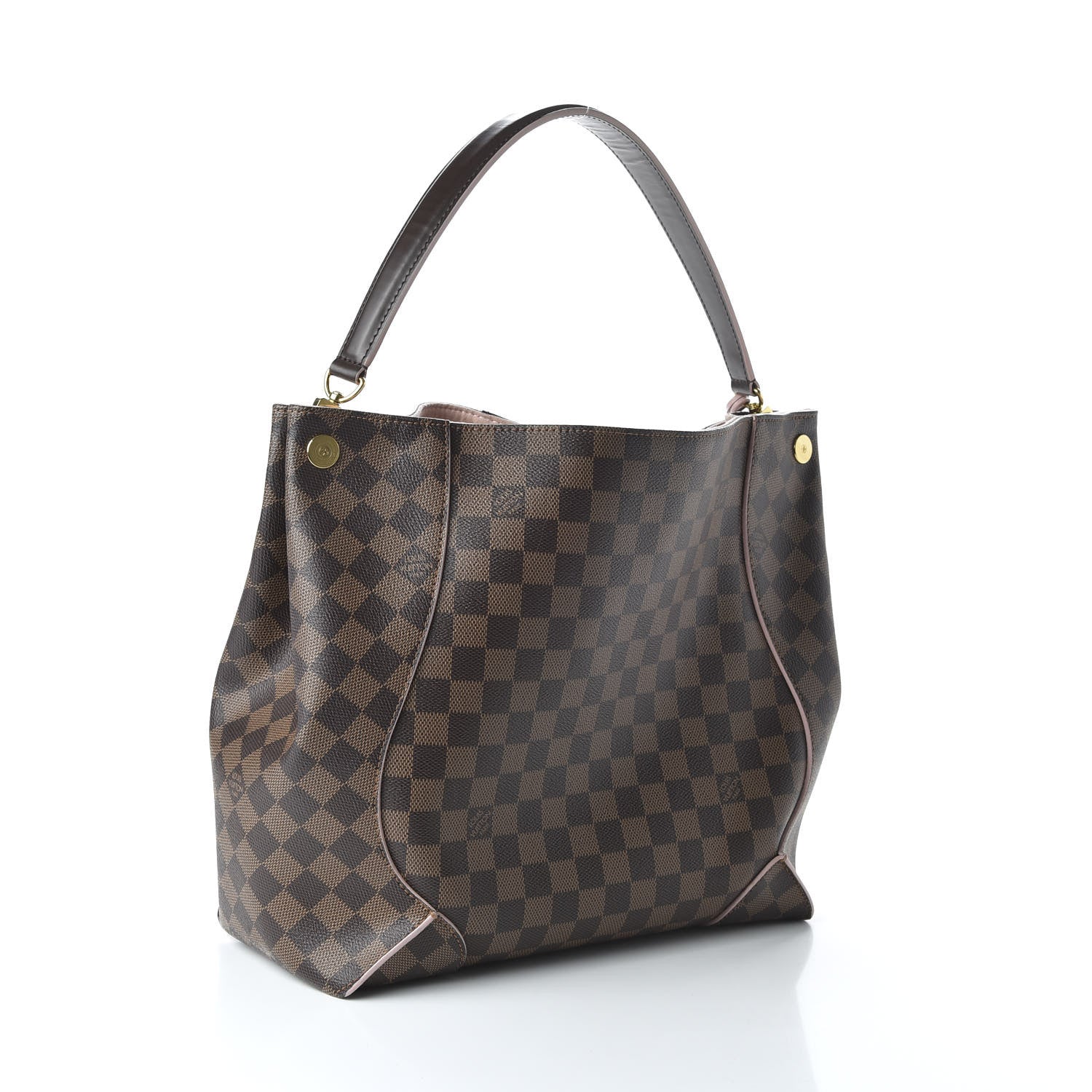Louis Vuitton Damier Ebene Caissa Hobo Rose Ballerine 3 of 10