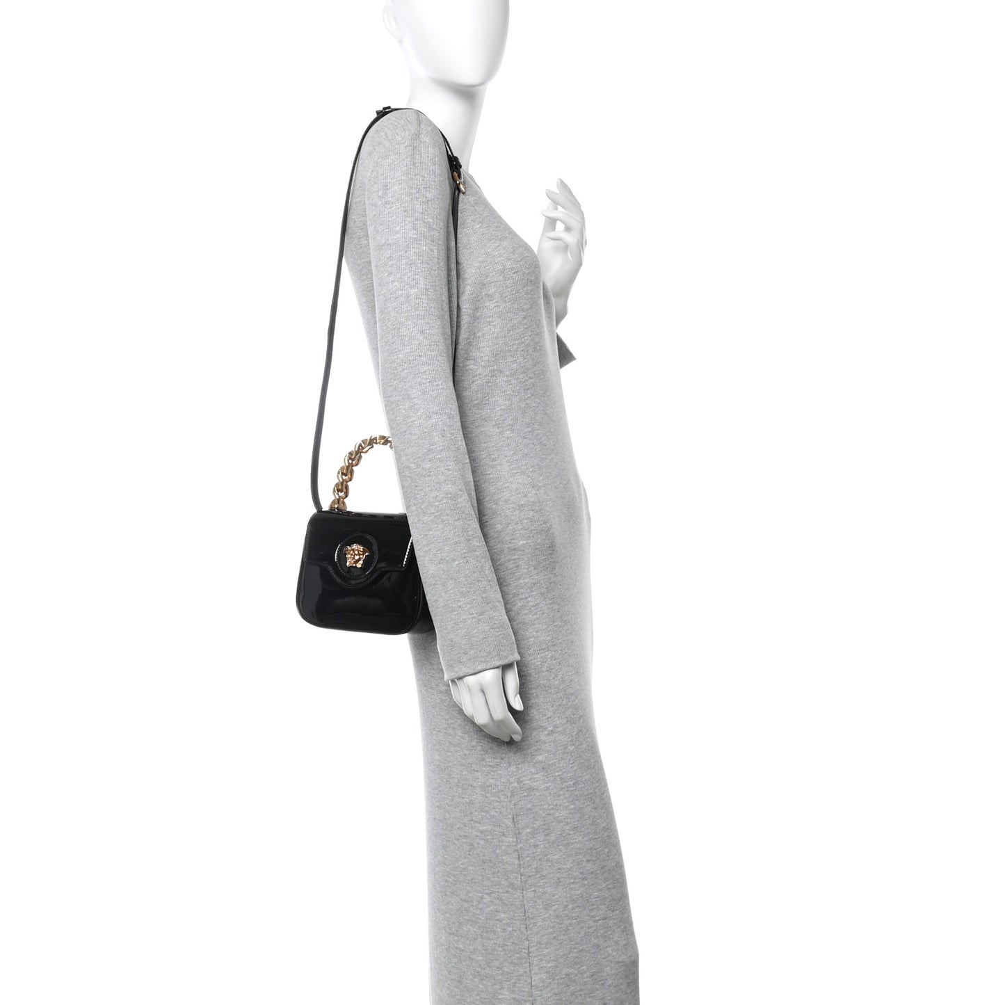 Patent Mini La Medusa Bag Black
