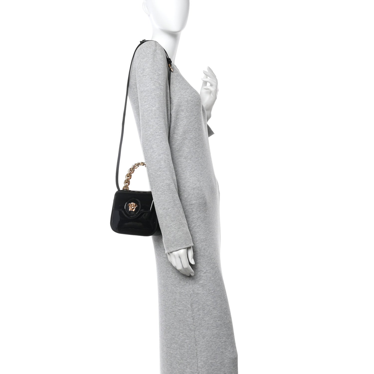 Versace Patent Mini La Medusa Bag Black 2 of 11