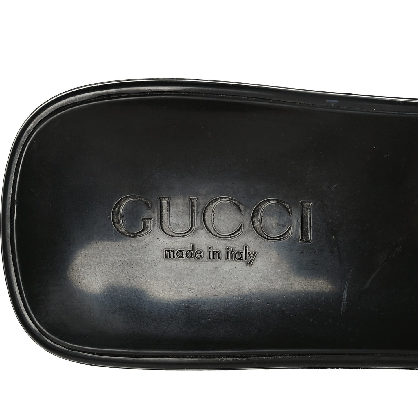 Rubber Gucci Logo Womens Platform 20/60mm Slide Sandals 38 Black
