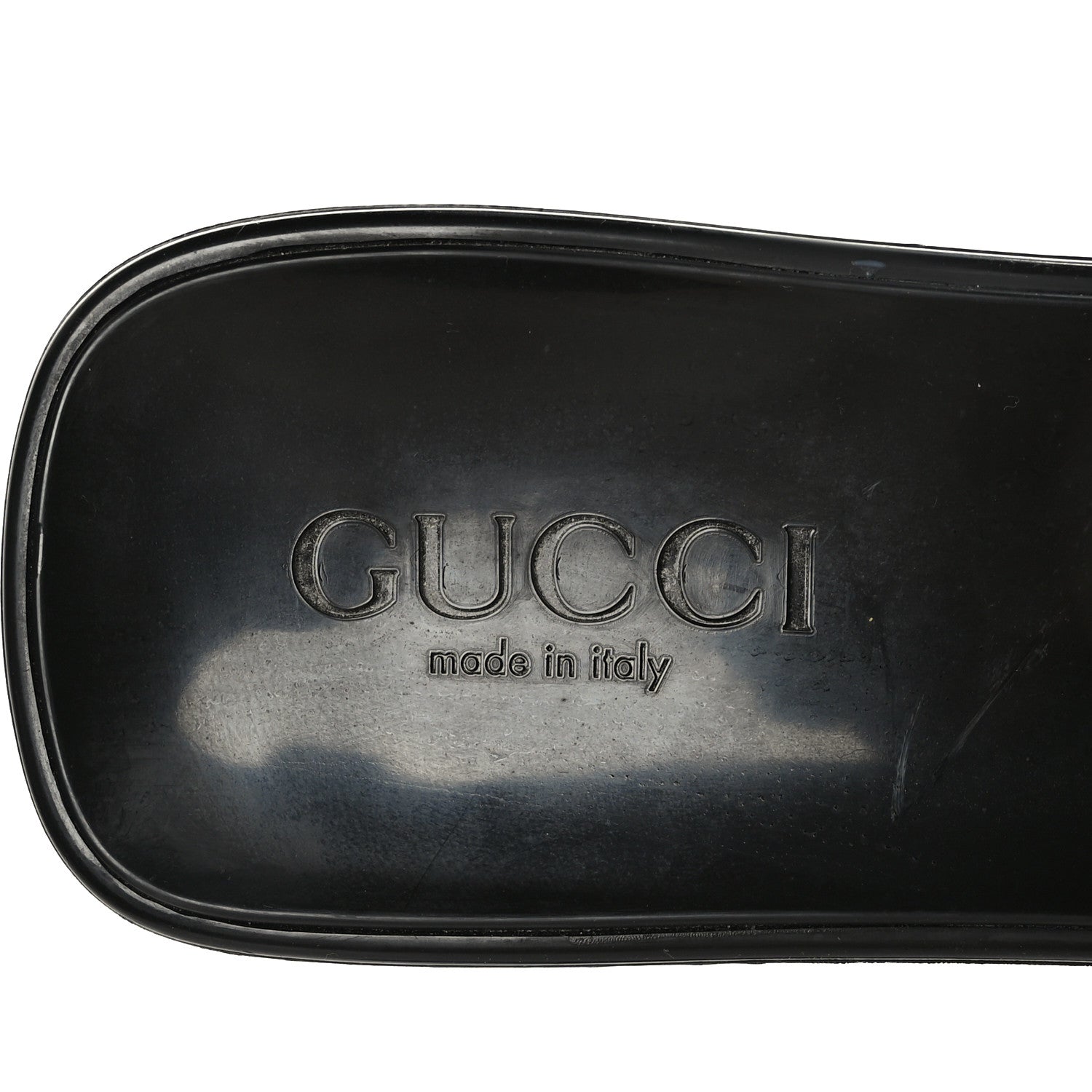 Gucci Rubber Gucci Logo Womens Platform 20/60mm Slide Sandals 38 Black 7 of 8