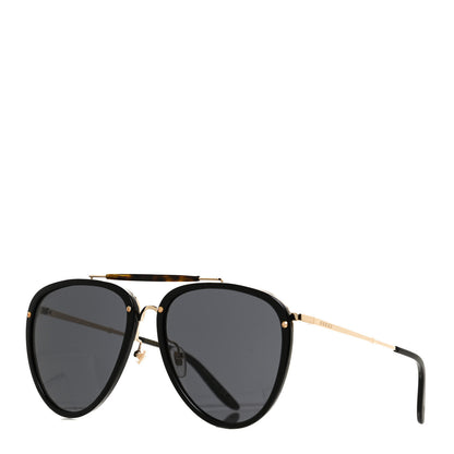 Gucci Metal Aviator Sunglasses GG0672S Black Gold 1 of 8