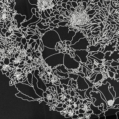 Hermes Silk Robe Legere Scarf 90 Black White 2 of 5