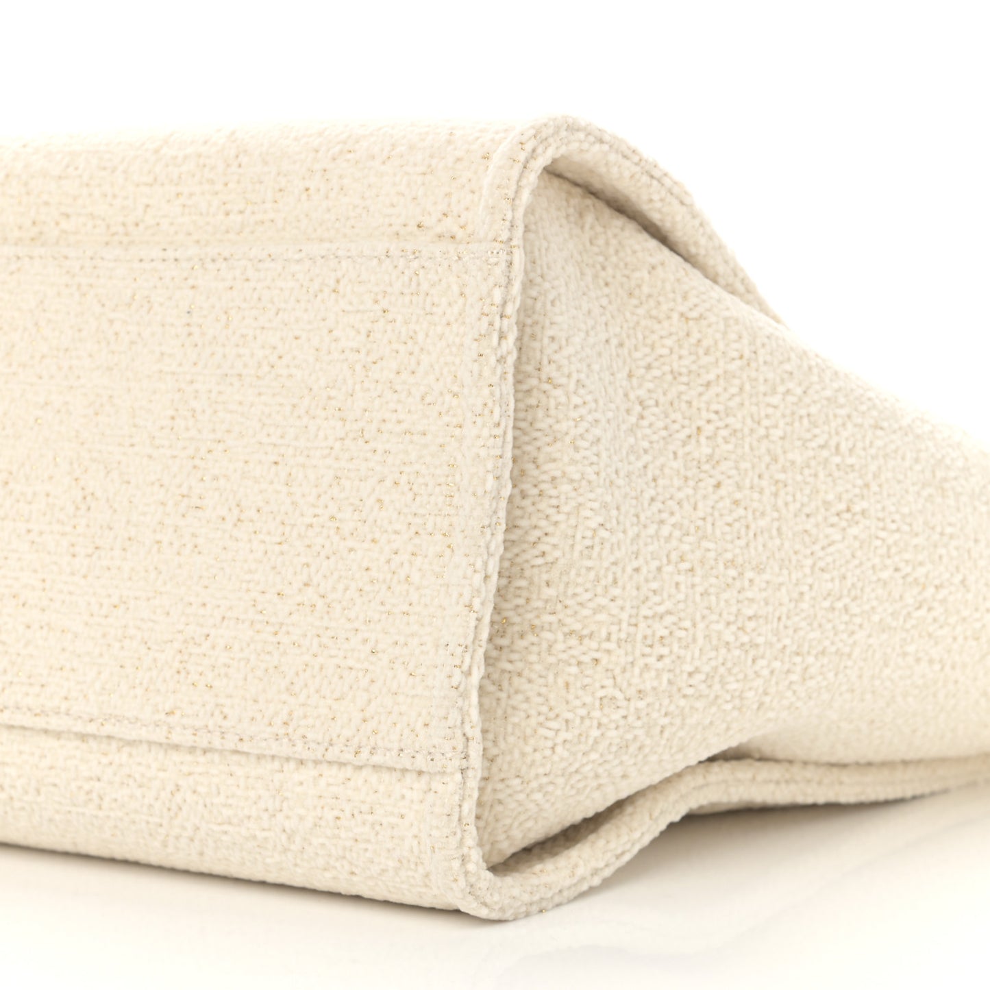 Lurex Boucle Medium Deauville Tote White