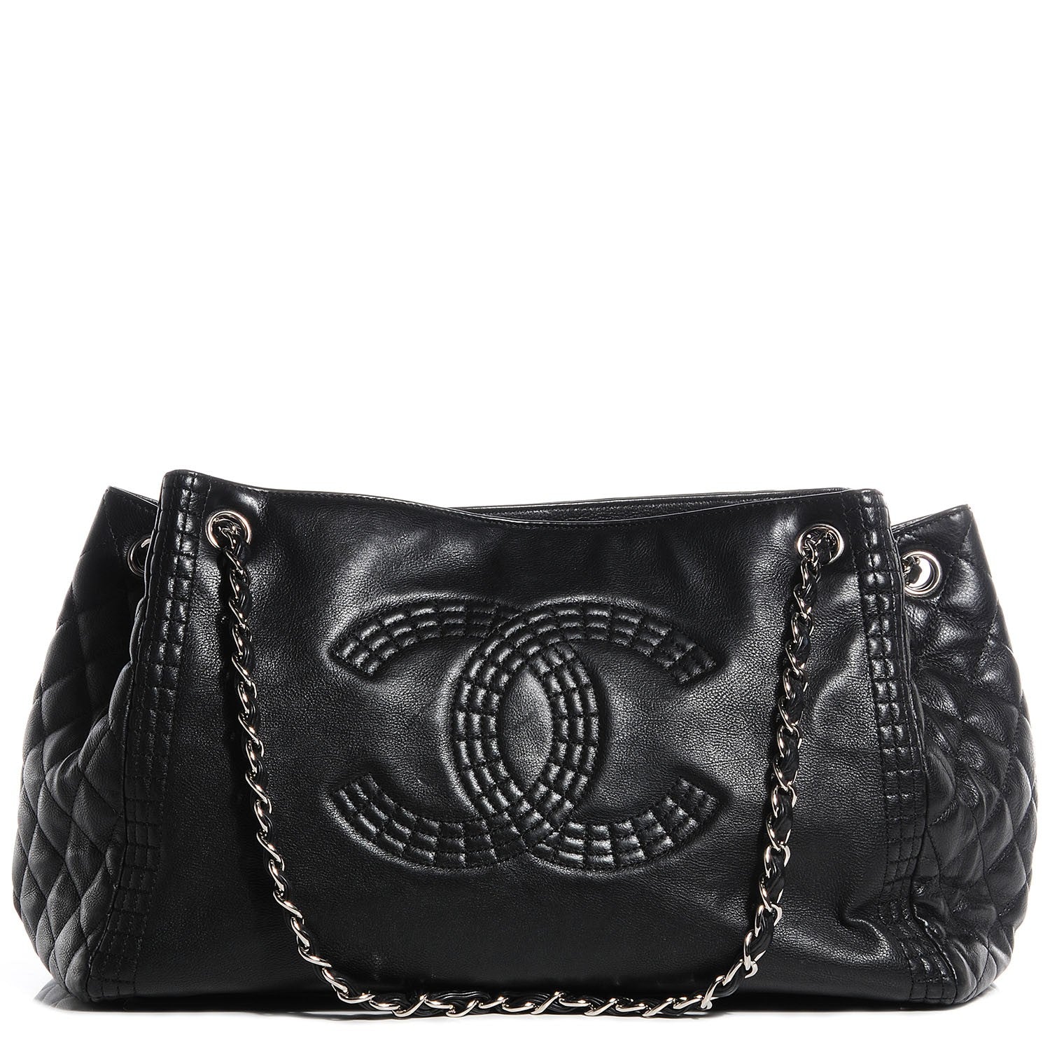 Chanel Calfskin Coco Bengal Open Accordion Tote Black 1 of 8