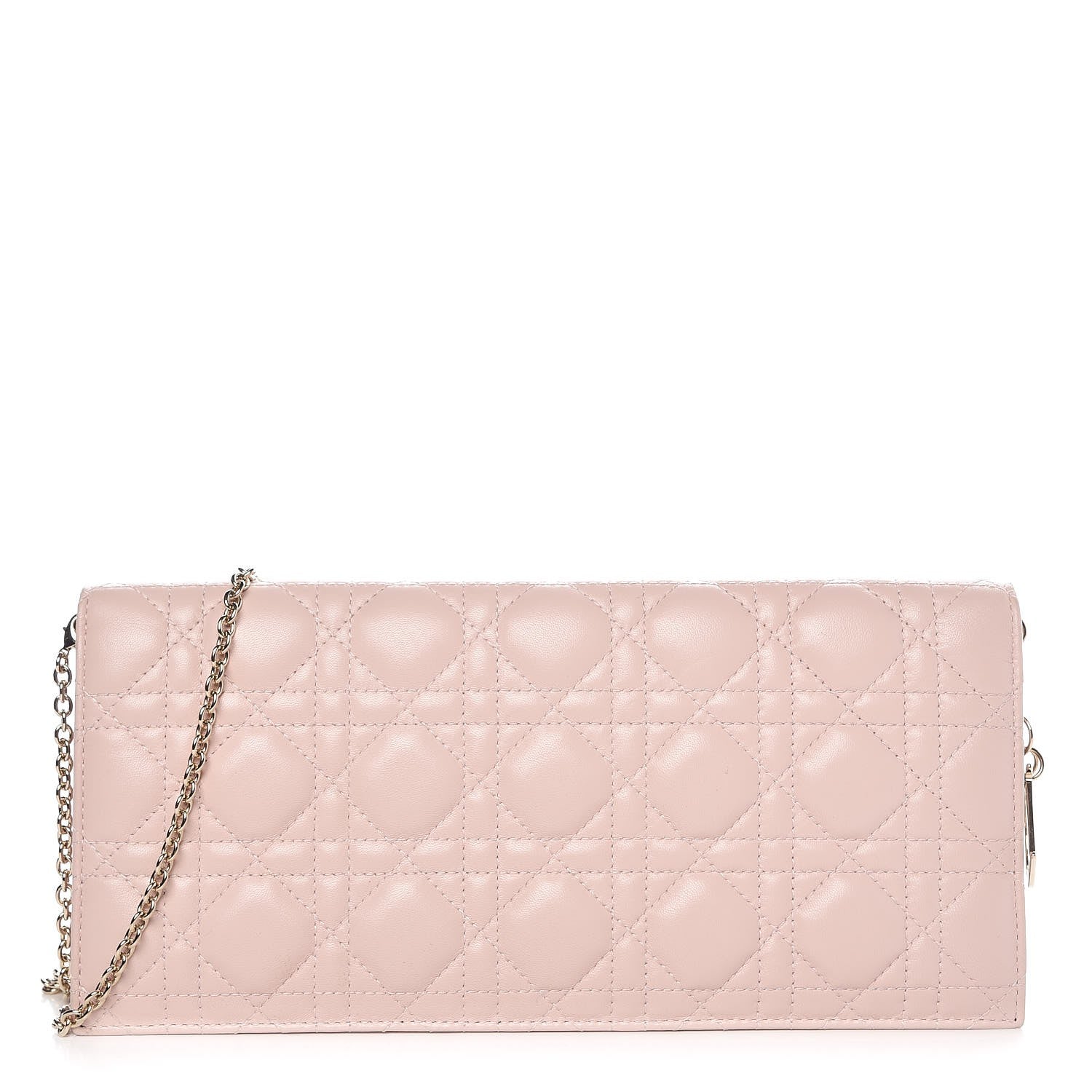 Christian Dior Lambskin Cannage Lady Dior Convertible Clutch Pink 1 of 11