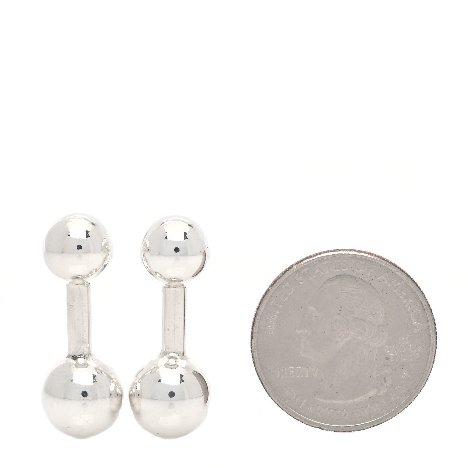 Tiffany Sterling Silver Barbell Cufflinks 2 of 4