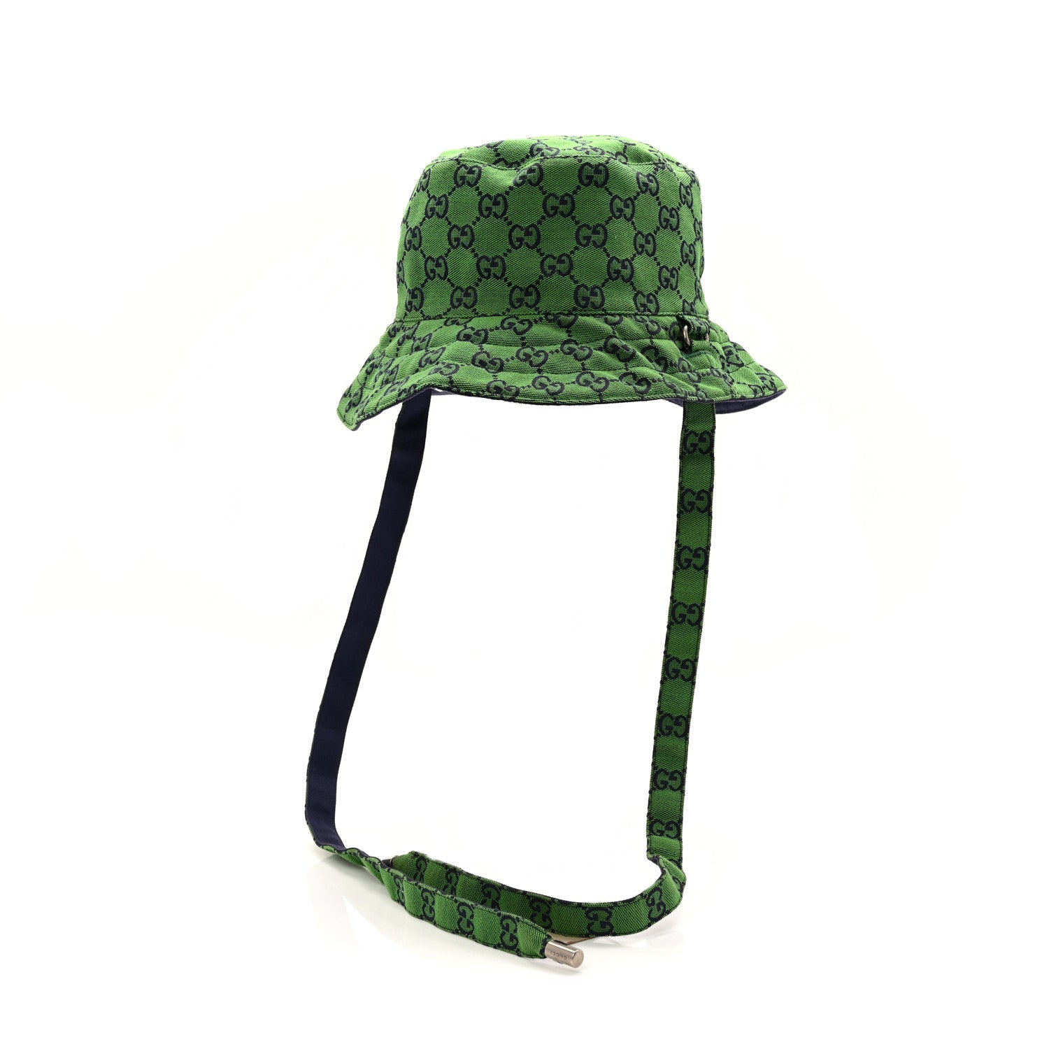 Gucci Monogram Multicolor Reversible Self-Tie Bucket Hat S Green Blue 1 of 16