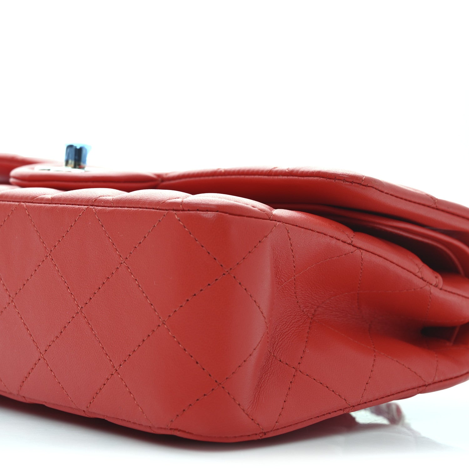 Chanel Lambskin Quilted Medium Double Flap Red 9 of 10