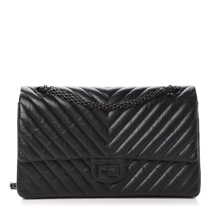 Chanel Aged Calfskin Chevron Quilted 2.55 Reissue 226 So Black 1 of 10