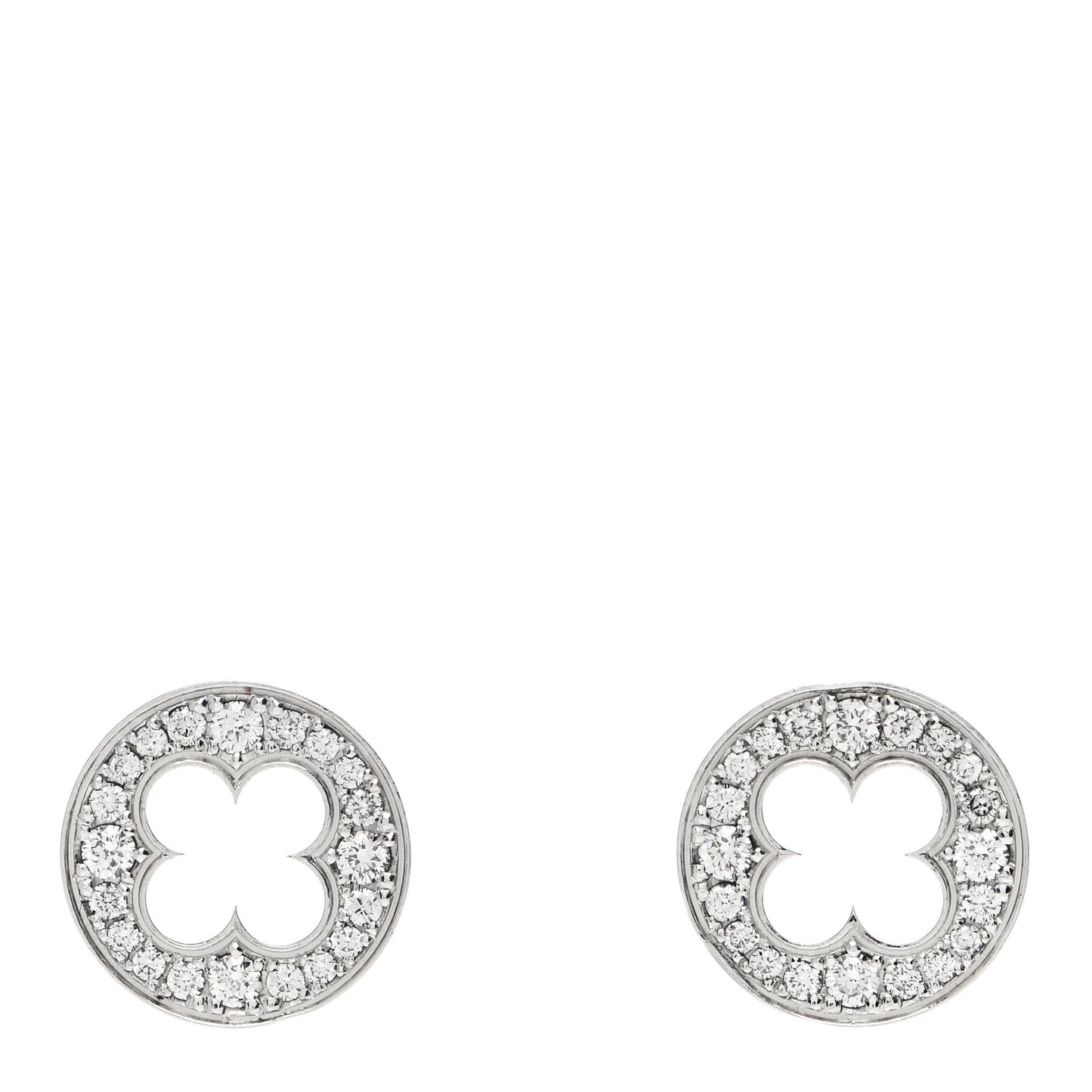 18K White Gold Diamond Empreinte Stud Earrings