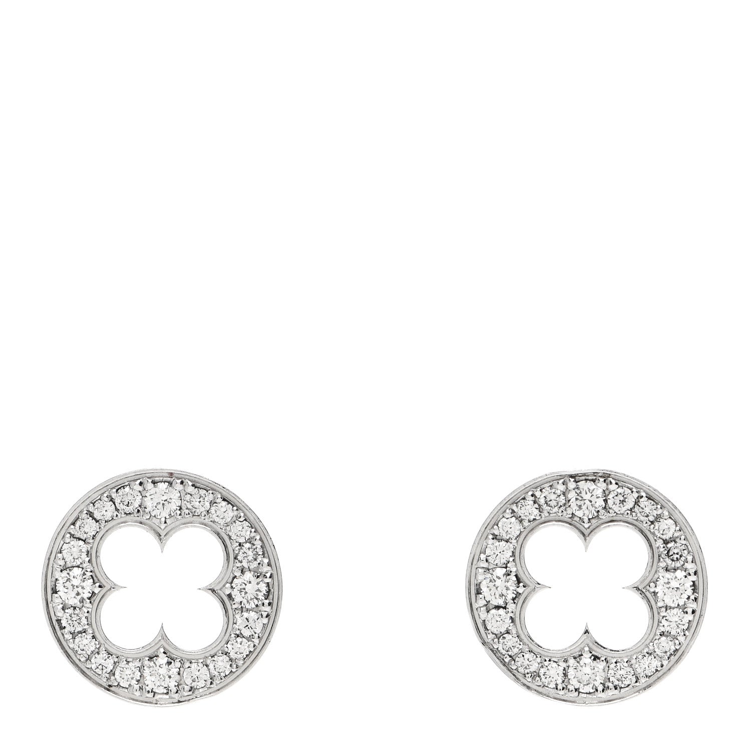Louis Vuitton 18K White Gold Diamond Empreinte Stud Earrings 1 of 4