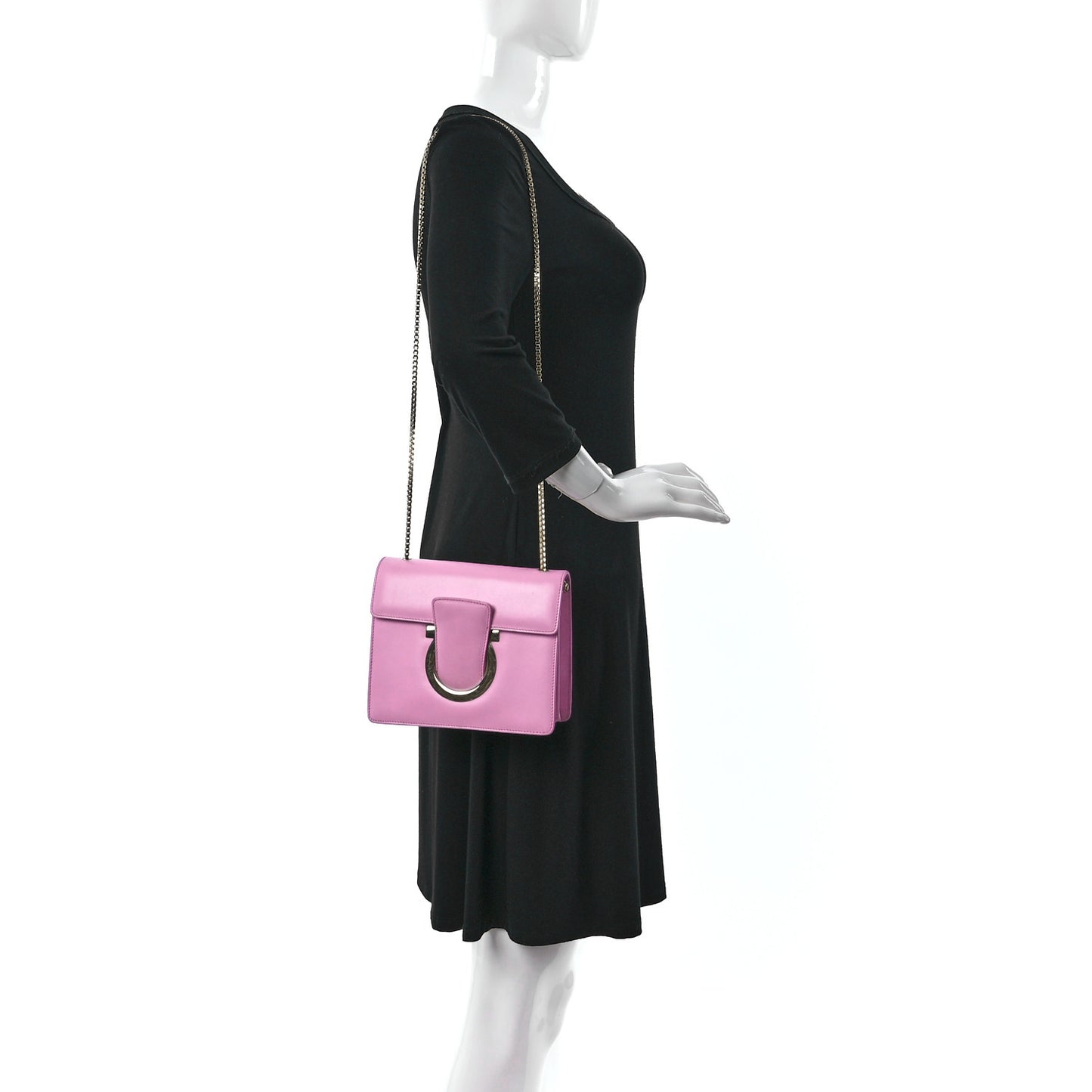 Calfskin Thalia Flap Shoulder Bag Rhododendron