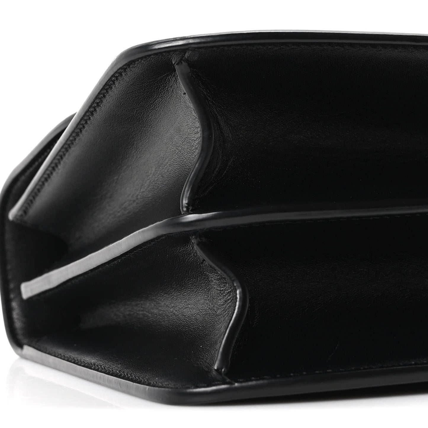 Sleek Calfskin The Sofia 8.75 Top Handle Black