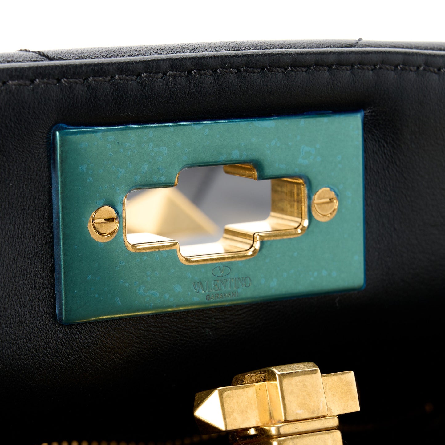 Nappa Roman Stud The Handle Bag Black