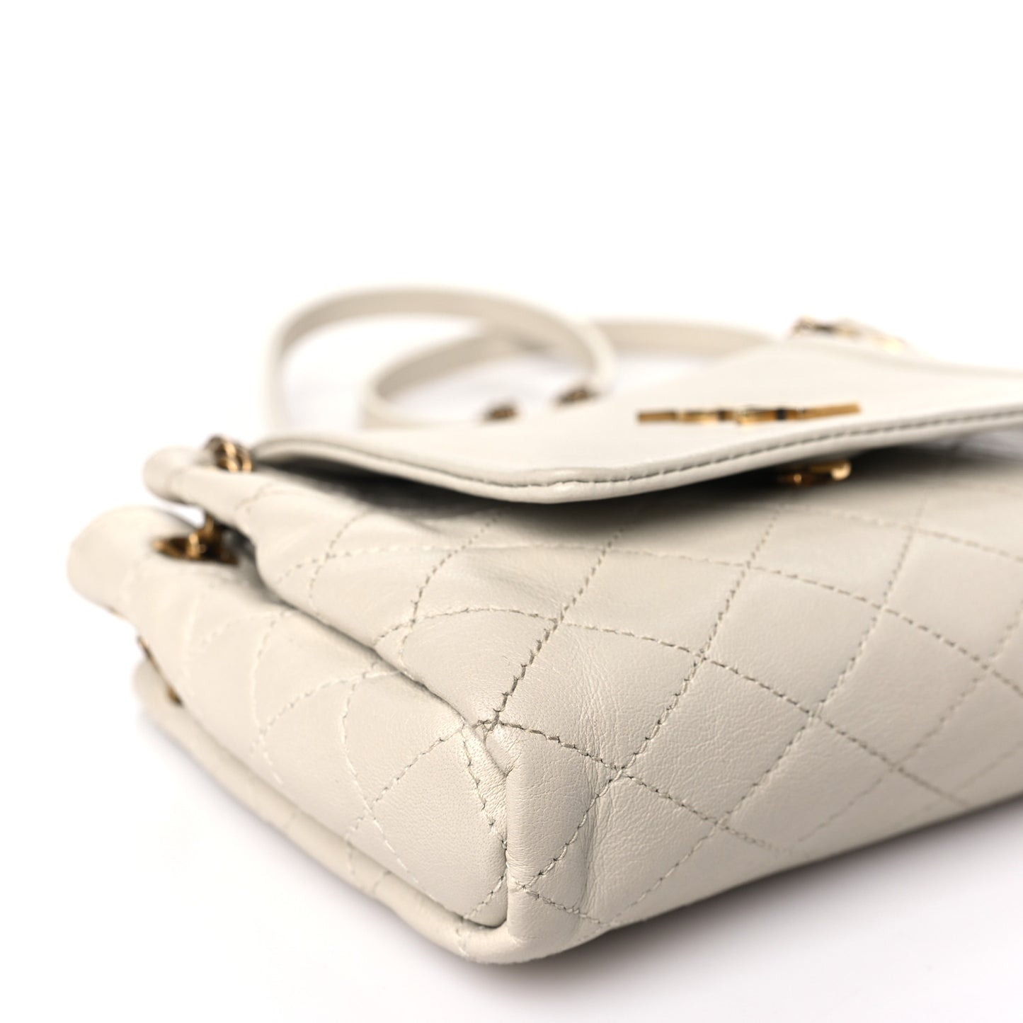 Lambskin Quilted Monogram Mini Nolita Blanc Vintage