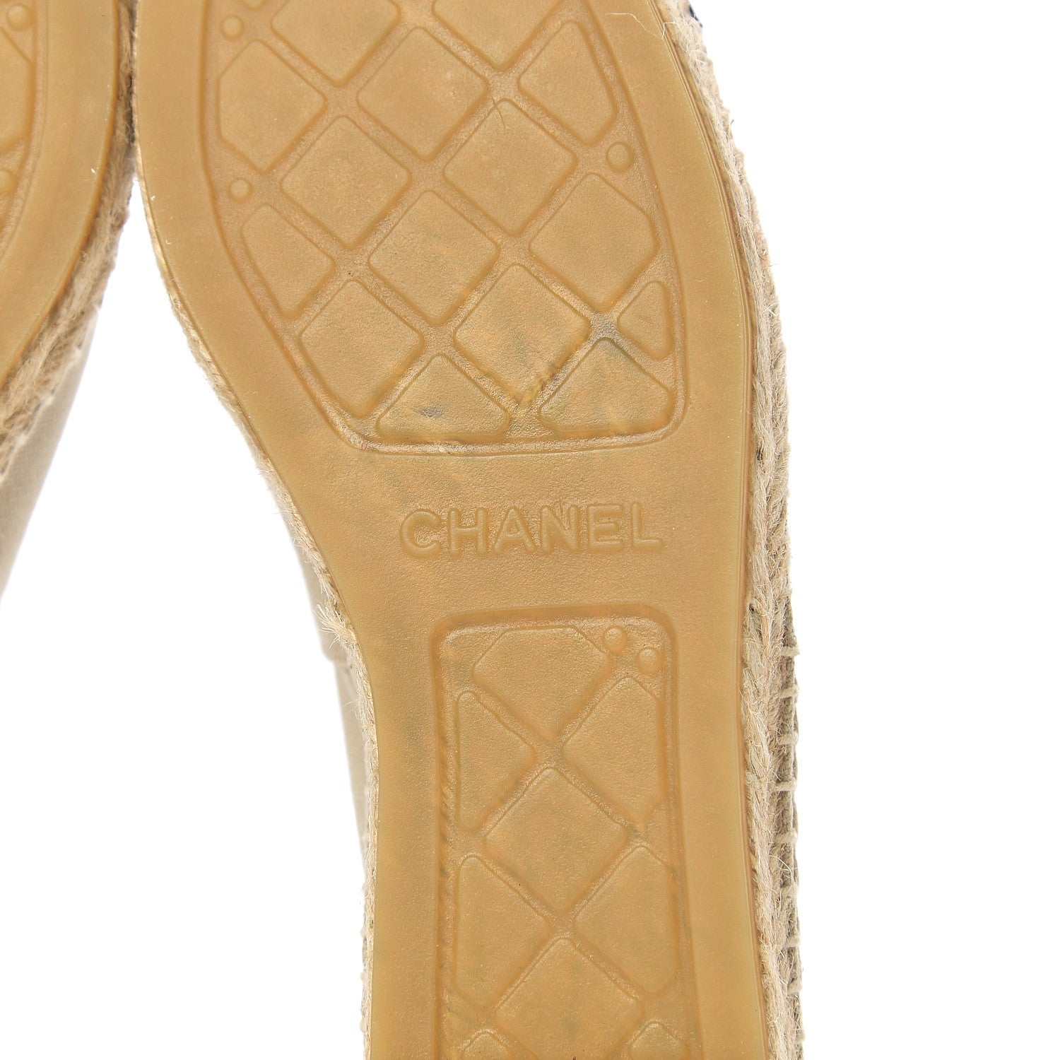 Chanel Canvas Grosgrain CC Espadrilles 36 Beige Black 8 of 11